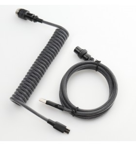 5PIN male GX16 aviator to Type-c Black clear wire and usb to 5pin gx16 female cable set black aviator